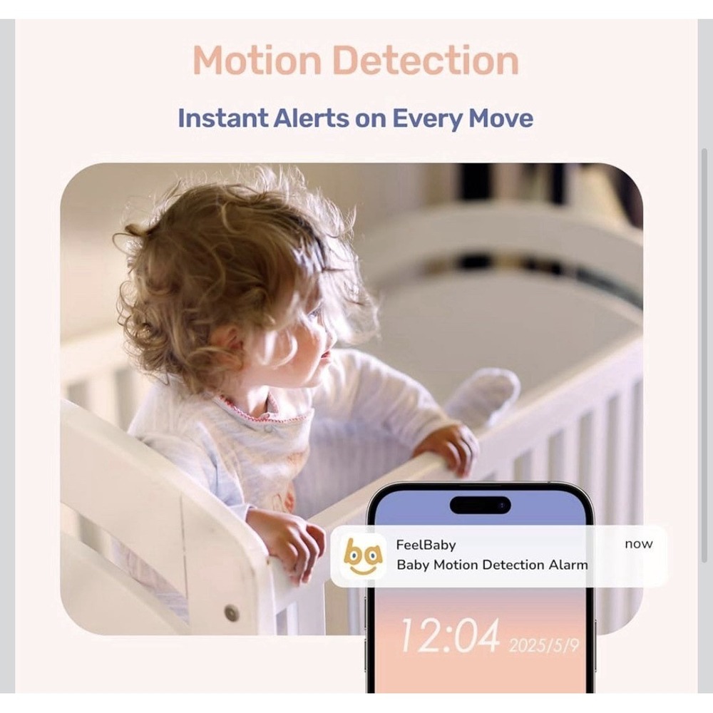 12N32/ 1080P WiFi Baby Monitor with 2 Cameras Audio4"IPS Display 2.4GHz Wifi,Pan - Picture 3 of 7